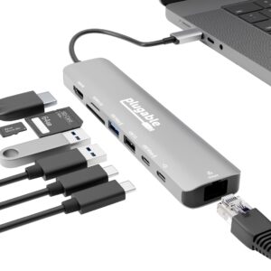 Plugable USB-C 8-in-1 Hub Multiport Adapter